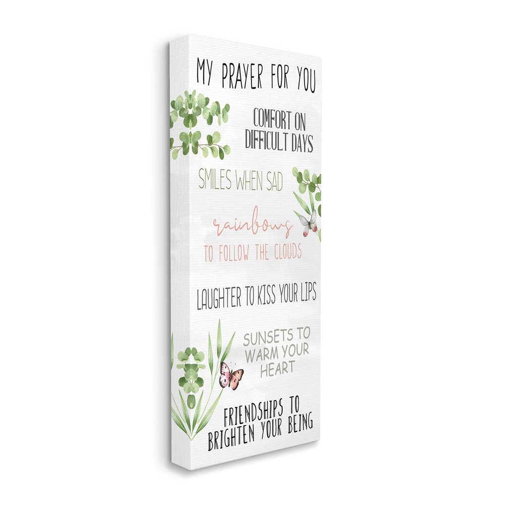 Stupell Industries My Prayer for You Happiness List Spring Butterfly Plants