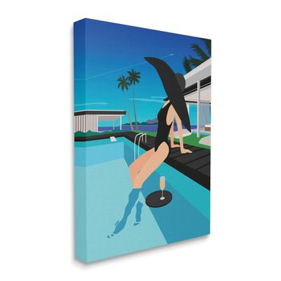 Stupell Industries Glam Fashion Relaxing Poolside Floating Drink Tray