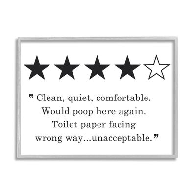 'Four Star Bathroom Review Funny Toilet Paper'| Framed Giclee Art