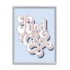 Stupell Industries Kind is Cool Sentiment Groovy Retro Typography, Designed by Jo Taylor Gray Framed Wall Art, Blue view 1