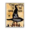 Stupell Industries Dark Side Has Cookies Festive Halloween Witch Hat, Designed by Jill Meyer Gray Framed Wall Art, Yellow view 1