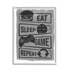Stupell Industries Eat Sleep Game Repeat Phrases Video Gamer Icons view 1