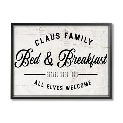 Stupell Industries Claus Family Bed & Breakfast Charming Christmas Holiday