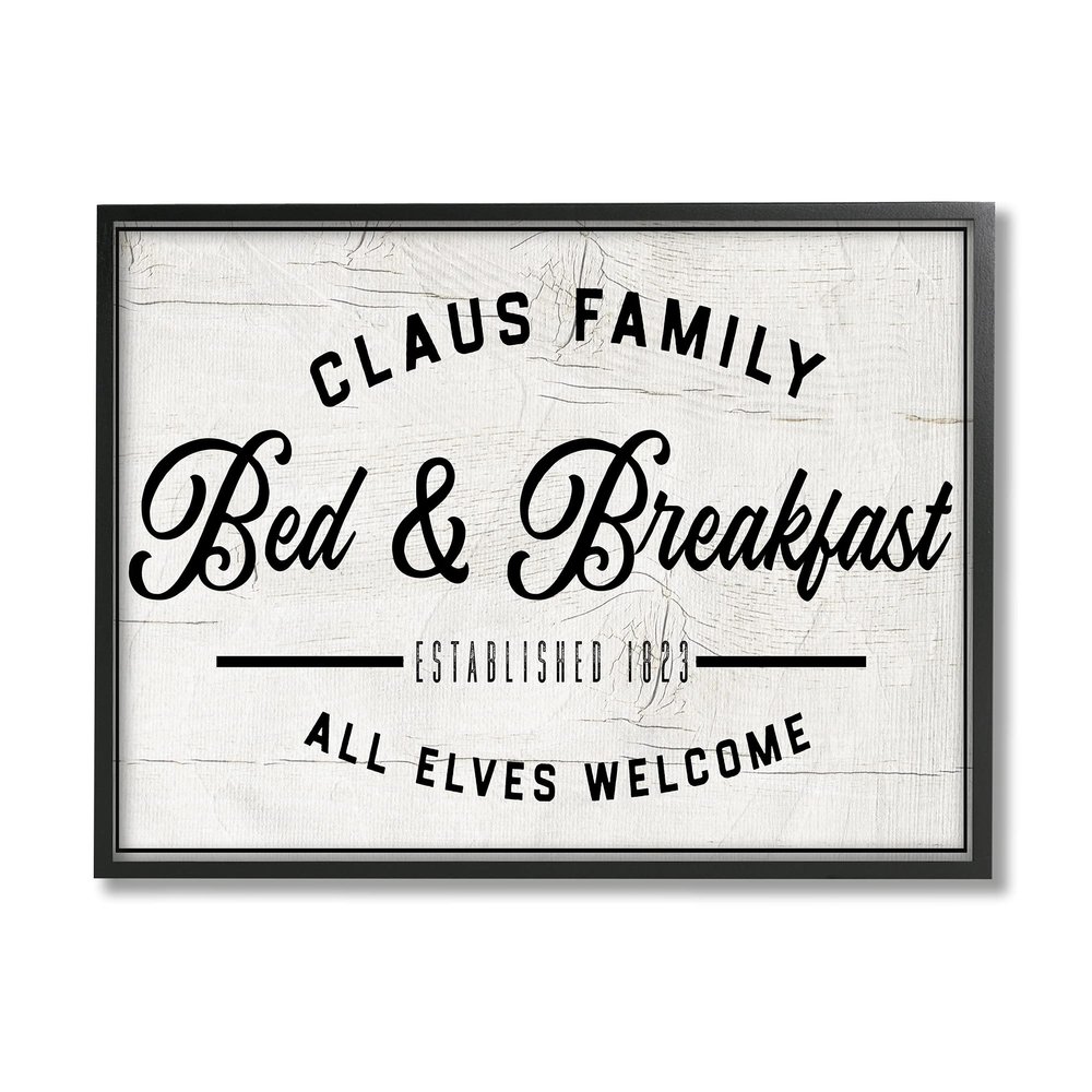 Stupell Industries Claus Family Bed & Breakfast Charming Christmas Holiday