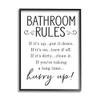 Stupell Industries Minimal Bathroom Rules Sign Hurry Up Humor, Designed by Lettered and Lined Black Framed Wall Art view 1