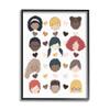 Stupell Industries Smiling Children Diverse Multicultural Pink Brown Hearts view 1