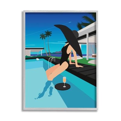 Stupell Industries Glam Fashion Relaxing Poolside Floating Drink Tray