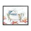Stupell Industries Seahorse Resting Nautical Bath Tub Starfish Bubbles view 1