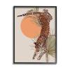 Stupell Industries Jungle Cat Leopard Pounce Orange Sun Palm Leaf view 1