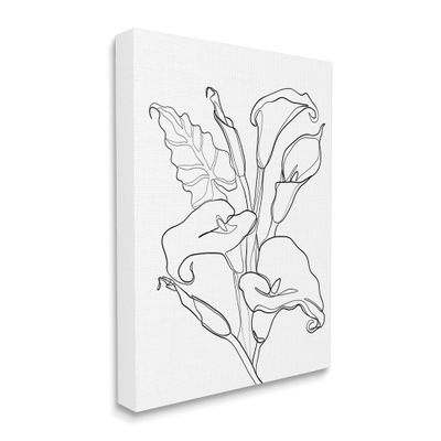 Stupell Industries Calla Lily Floral Stem Modern Minimal Line Drawing