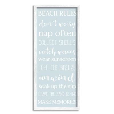 Stupell Industries Beach Rules List Coastal Activities Blue