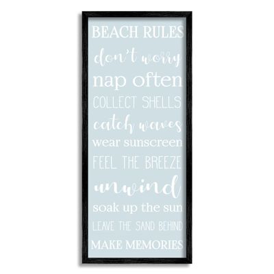 Stupell Industries Beach Rules List Coastal Activities Blue