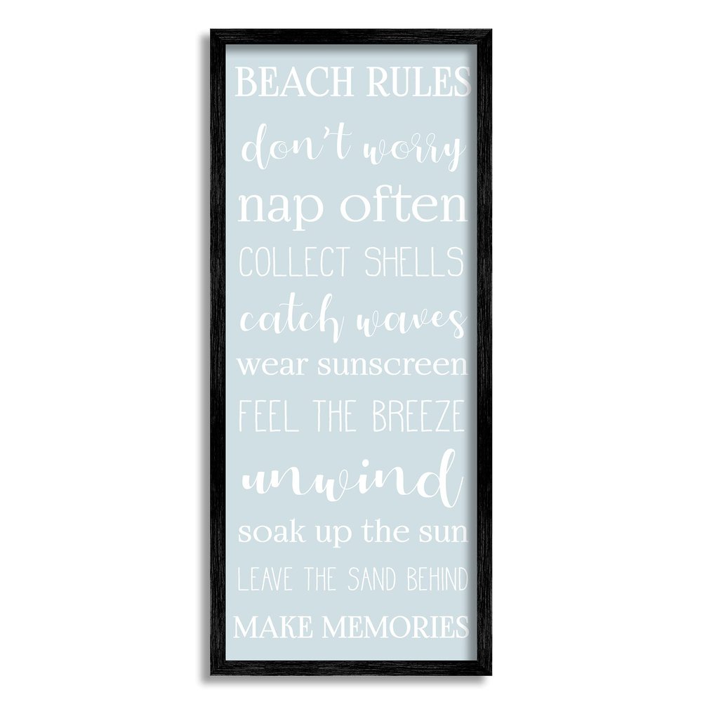 Stupell Industries Beach Rules List Coastal Activities Blue