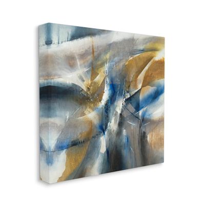 Stupell Industries Abstract Blue Yellow Distortion Busy Shape Arrangement
