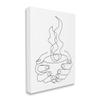 Stupell Industries Hands Grasping Hot Coffee Cup Minimal Line Drawing, Designed by JJ Design House LLC Canvas Wall Art, Black view 1