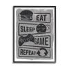 Stupell Industries Eat Sleep Game Repeat Phrases Video Gamer Icons view 1