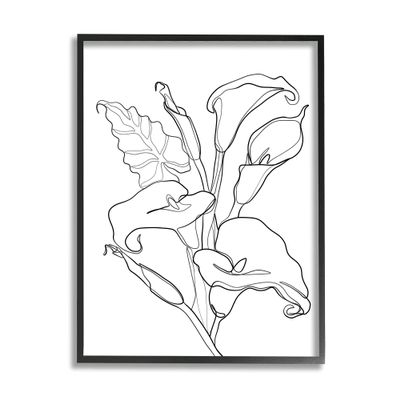 Stupell Industries Calla Lily Floral Stem Modern Minimal Line Drawing