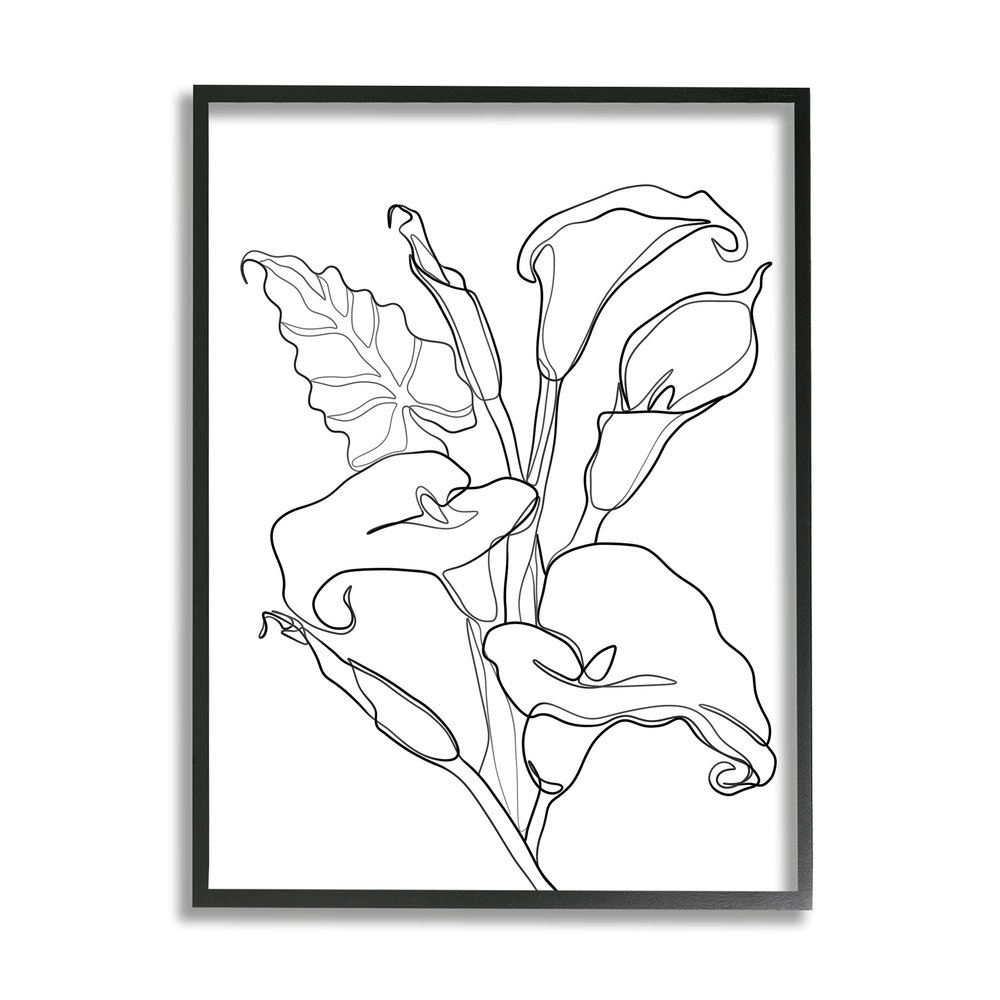 Stupell Industries Calla Lily Floral Stem Modern Minimal Line Drawing