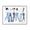 Stupell Industries Denim by Decades Female Fashion Jeans Blue, Designed by BlursByAI Gray Framed Wall Art view 1