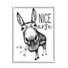 Stupell Industries Nice Arse Funny Donkey Pun Daisey Flowers, Designed by Lettered and Lined White Framed Wall Art, Black view 1