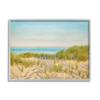 Stupell Industries Tall Grass Sand Dunes Nautical Beach Landscape, Designed by Brooke T. Ryan Gray Framed Wall Art, Blue view 1