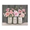 Stupell Industries Blossoming Pink Rose Bouquets Rustic Country Jars, Designed by Ziwei Li Canvas Wall Art, Grey view 1