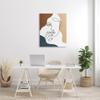 Stupell Industries Female Portrait Line Drawing Between Abstract Shapes, Designed by JJ Design House LLC Canvas Wall Art, Brown view 2