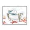 Stupell Industries Seahorse Resting Nautical Bath Tub Starfish Bubbles view 1