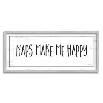 Stupell Industries Naps Make Me Happy Phrase Distressed Plank Pattern
