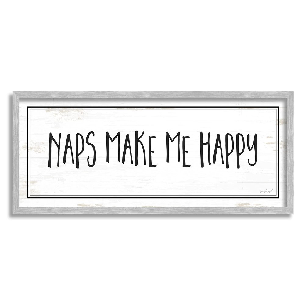 Stupell Industries Naps Make Me Happy Phrase Distressed Plank Pattern