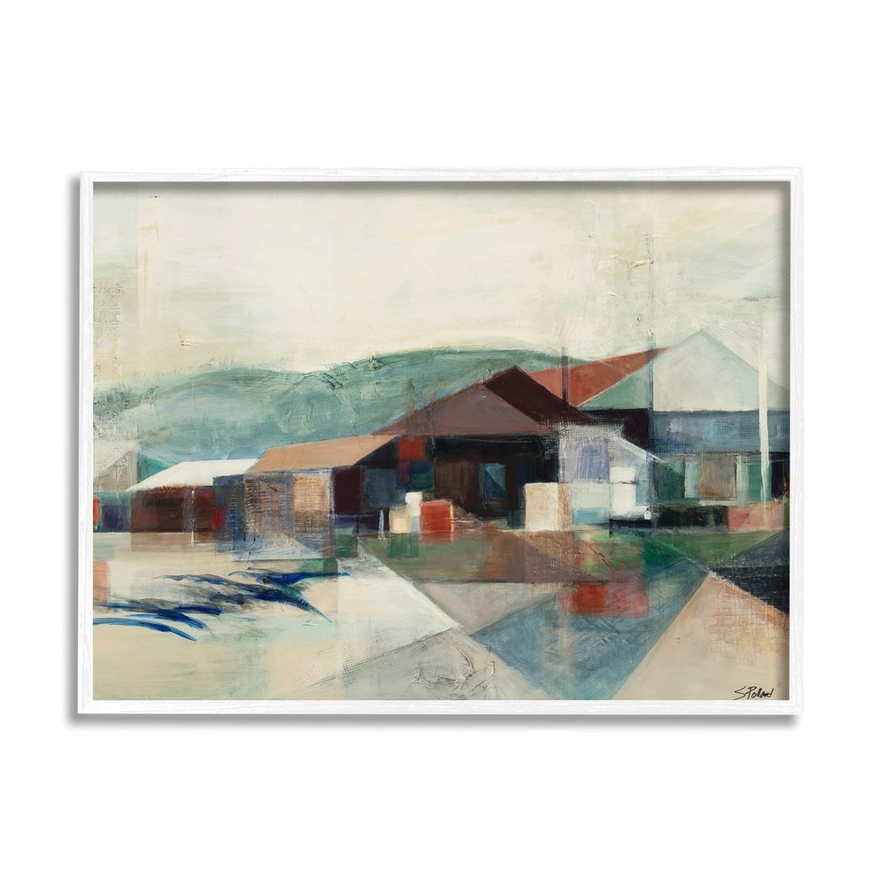 Stupell Industries Abstract Hillside Valley Village Triangular Patterns