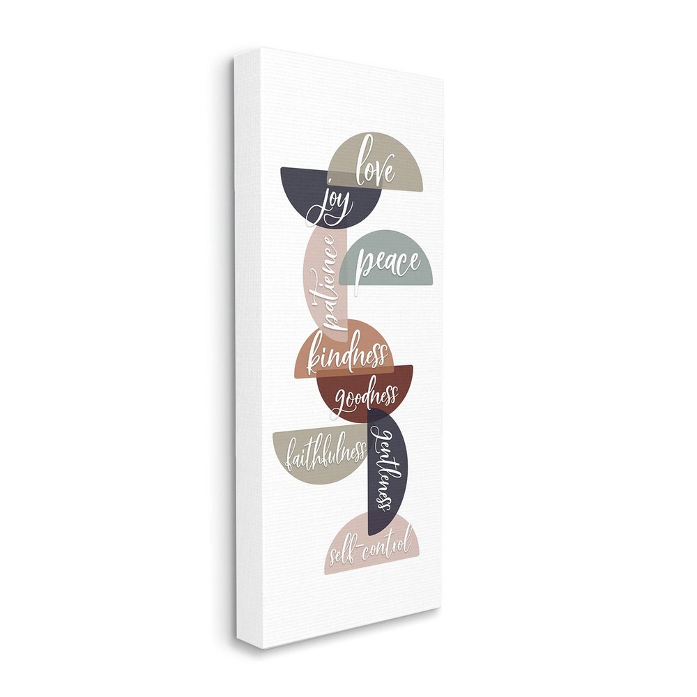 Stupell Industries Love Joy Patience Peace Kindness Text Layered Half Circles