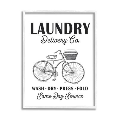 Stupell Industries Laundry Delivery Co. Vintage Bicycle Towel Basket