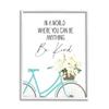 Stupell Industries Be Anything Be Kind Sentiment Blue Bicycle Floral view 1