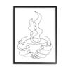 Stupell Industries Hands Grasping Hot Coffee Cup Minimal Line Drawing, Designed by JJ Design House LLC Black Framed Wall Art view 1