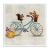 Stupell Industries Squirrel on Blue Bicycle Autumn Foliage Basket, Designed by Jackie Quigley Canvas Wall Art, 24 x 24, Off-White view 1