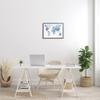 Stupell Industries World Map with Labels Monochromatic Blue Regions view 2