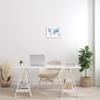 Stupell Industries World Map with Labels Monochromatic Blue Regions view 2