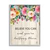 Stupell Industries Believe You Can Motto Blooming Spring Floral Cascade view 1