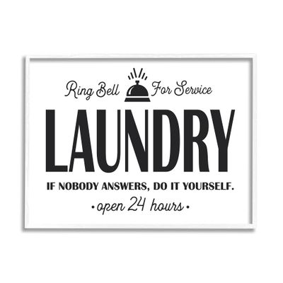 Stupell Industries Ring Bell for Service Sign Sassy Laundry Phrase
