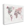 Stupell Industries World Map Patterned Waters Monochromatic Pink Regions view 1