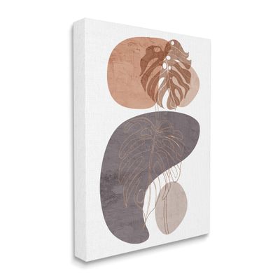 Stupell Industries Bold Abstract Shapes Monstera Plants Terracotta Desert