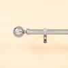 Adjustable Curtain Rod 42 to 126 inch for Windows,Curtain Rods with Round Finials, 1" Standard Decorative Window Curtain Silver Satin Nickel finish Rod | Home Decor view 2