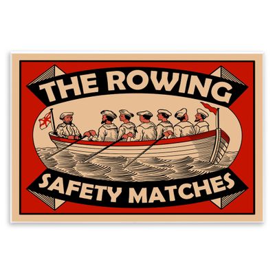 'The Rowing Team Safety Matches Vintage'| Wall Plaque Art