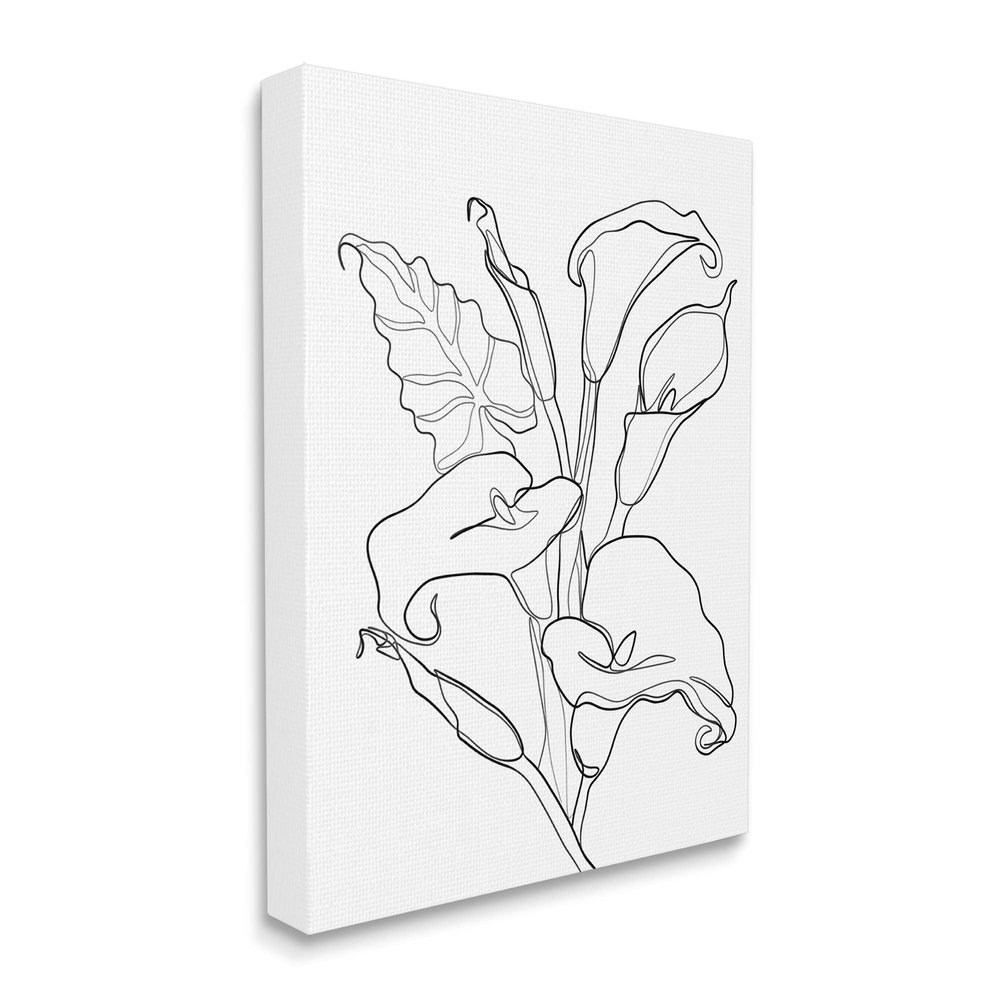 Stupell Industries Calla Lily Floral Stem Modern Minimal Line Drawing