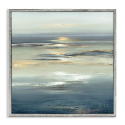 Stupell Industries Abstract Tranquil Nautical Sunrise Reflection, Designed by Lisa Ridgers Gray Framed Wall Art, Grey