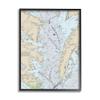 Stupell Industries Chesapeake Bay Water Flow Map Coastal Cartography, Designed by Daphne Polselli Black Framed Wall Art, Tan view 1
