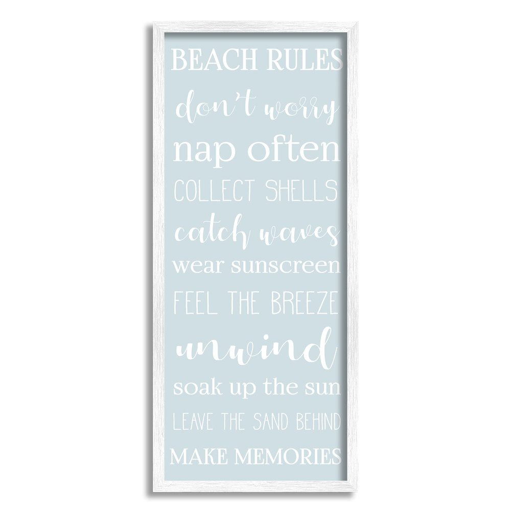 Stupell Industries Beach Rules List Coastal Activities Blue