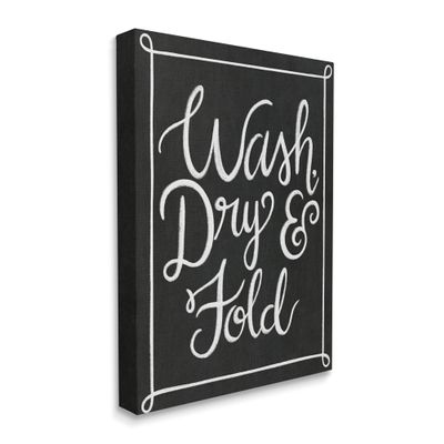 Stupell Industries Wash Dry & Fold Curved Loop Border Black
