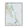 Stupell Industries Outer Banks North Carolina Cartography Nautical Map, Designed by Daphne Polselli Gray Framed Wall Art, Grey view 1